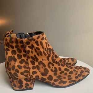 Leopard print ankle booties